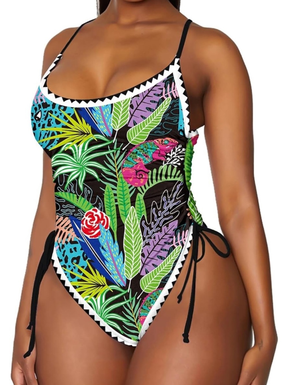 Ruched High Cut One Piece Swimsuit Tummy Control Monokini 1402/bb7-1